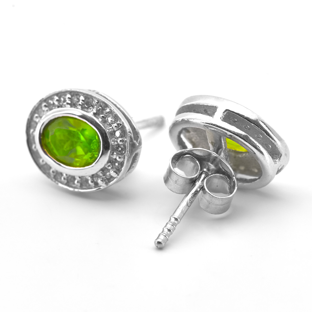 Boucles d'oreilles peridot, topaze argent Isa